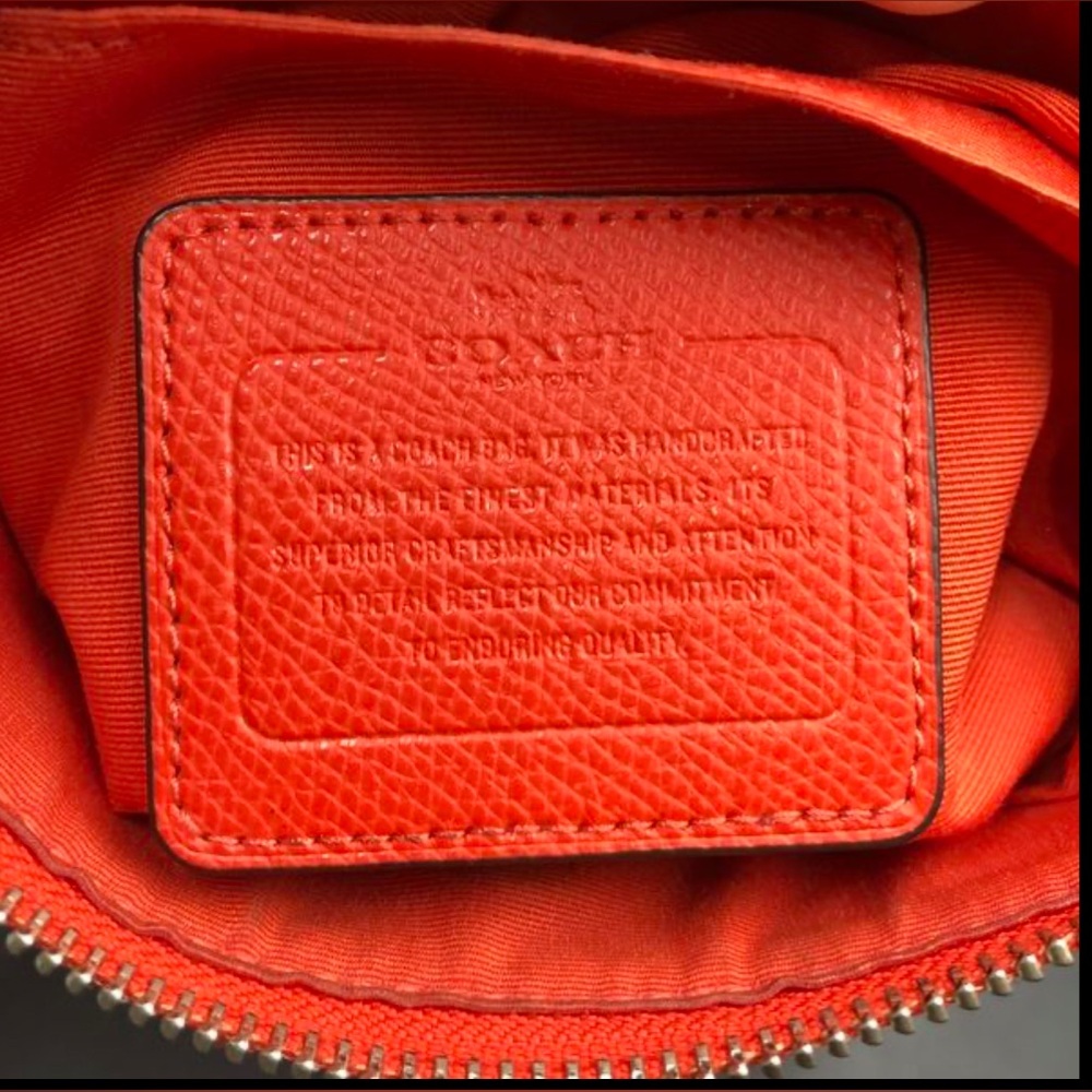 Coach Scarlet Red Leather Crossbody Bag with Silver-Tone Detail F36063 (+COA) - Picture 8 of 10